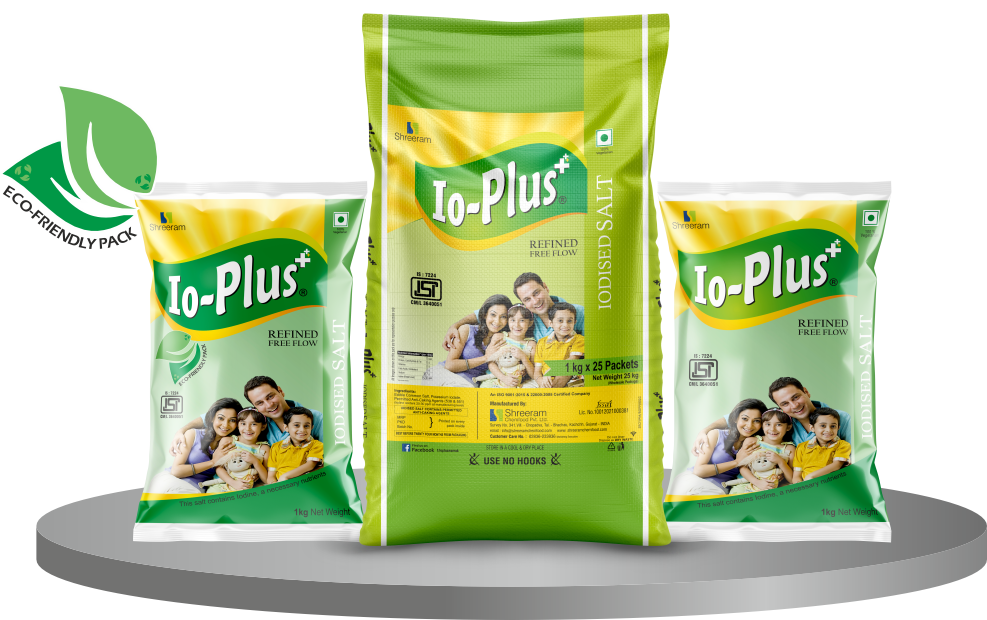 Io-Plus Refined Iodised Salt - Green Leaves Pack